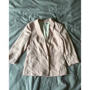 HM Womens Blush Pink Open Front Shawl Collar Blazer Jacket Small
